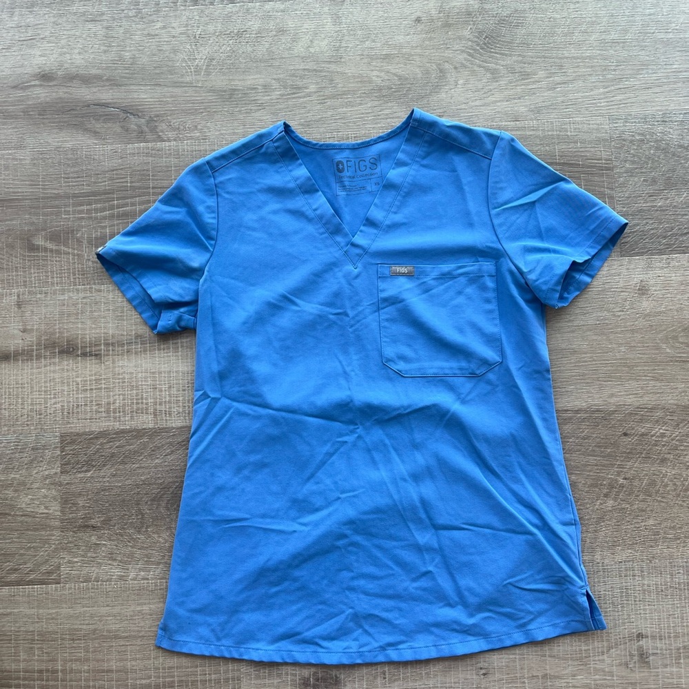Figs Ceil Blue Scrub Top